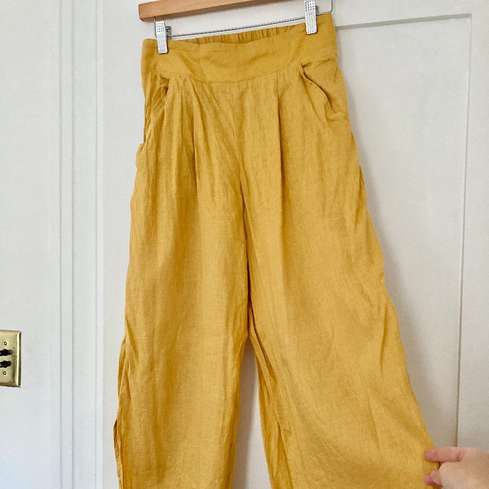 Whimsy + Row Valentina pants in topaz linen size S